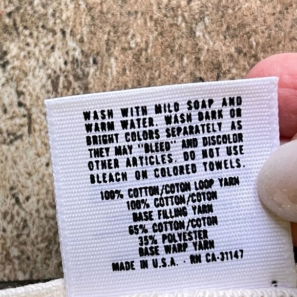 Vtg RA Briggs Embroidered Pastel Yellow Bath Towels Set of 2 Eyelet Trim USA - Picture 9 of 13